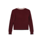 MALLORY AND MERLOT BURGUNDY RIBBED BOW CARDIGAN