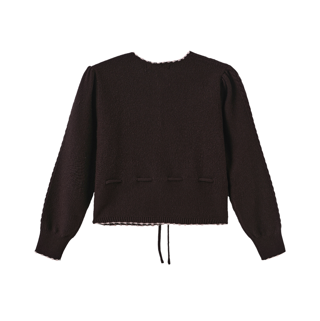 MINIMAL WINE EMBROIDERED KNIT CARDIGAN/DRESS SET