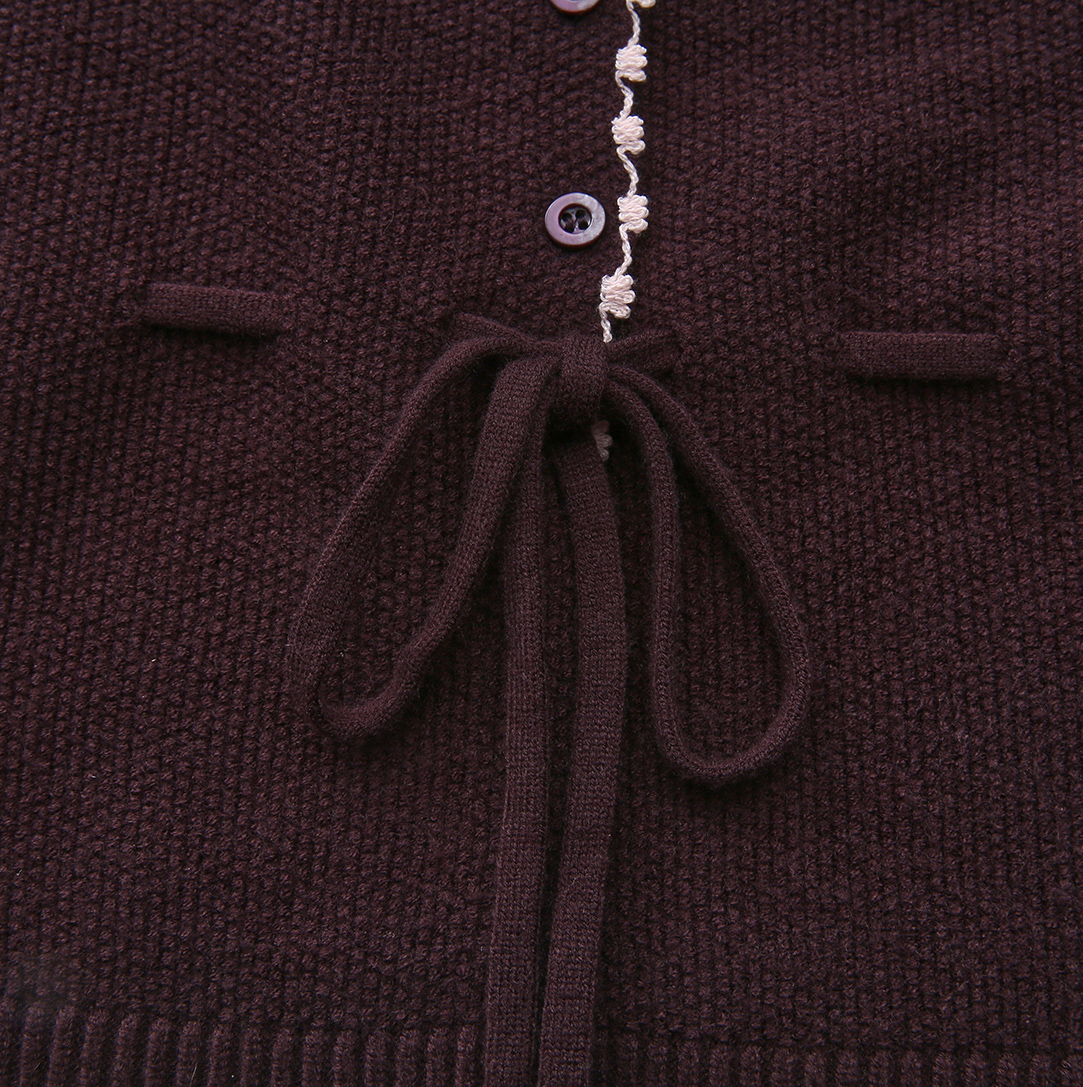 MINIMAL WINE EMBROIDERED KNIT CARDIGAN/DRESS SET