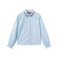 MALLORY AND MERLOT LIGHT BLUE BEADED COLLAR TRIM BLOUSE