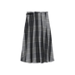 MALLORY AND MERLOT GREY PLAID RAW EDGE BUCKLE SKIRT