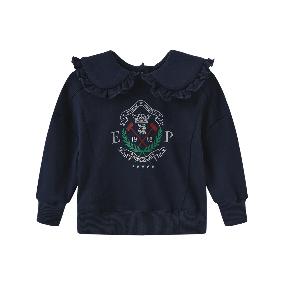 PHIL AND PHOEBE NAVY LOGO GIRL SWEATERSHIRT SET