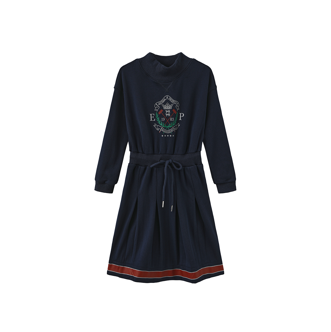 PHIL AND PHOEBE NAVY LOGO SWEATSHIRT DRESS