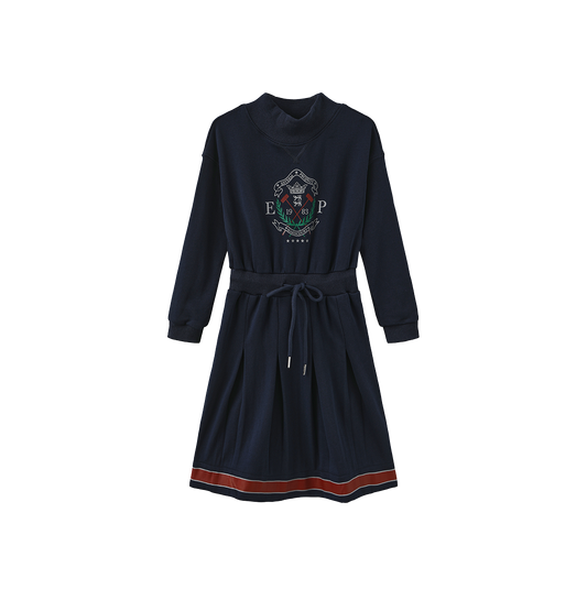 PHIL AND PHOEBE NAVY LOGO SWEATSHIRT DRESS