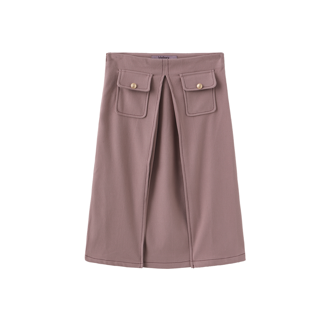 MALLORY AND MERLOT DUSTY PINK WOOL STITCH POCKET SKIRT