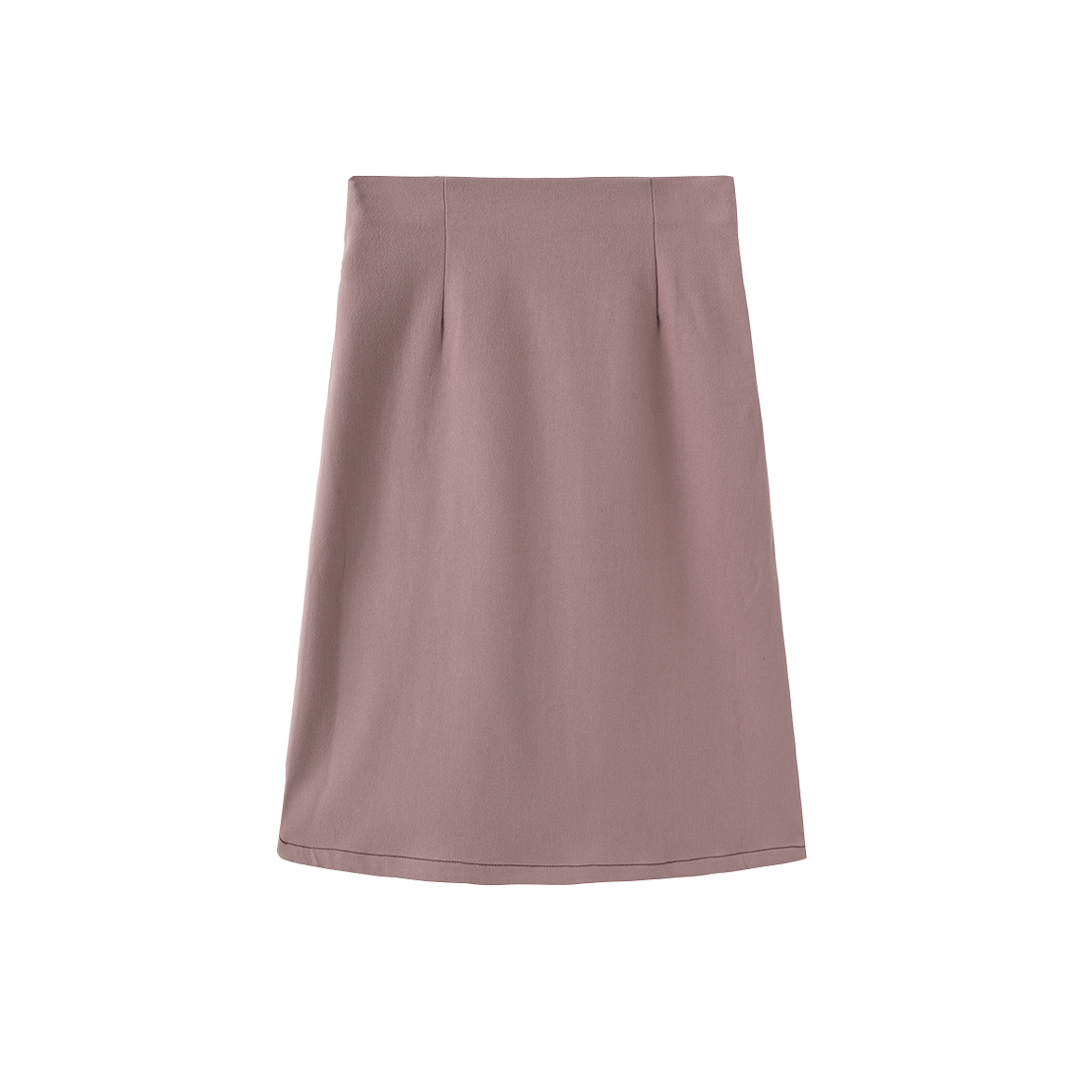 MALLORY AND MERLOT DUSTY PINK WOOL STITCH POCKET SKIRT