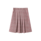 TUSTELLO DEEP PINK HOUNDSTOOTH PLEAT SKIRT
