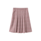 TUSTELLO DEEP PINK HOUNDSTOOTH PLEAT SKIRT
