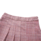 TUSTELLO DEEP PINK HOUNDSTOOTH PLEAT SKIRT