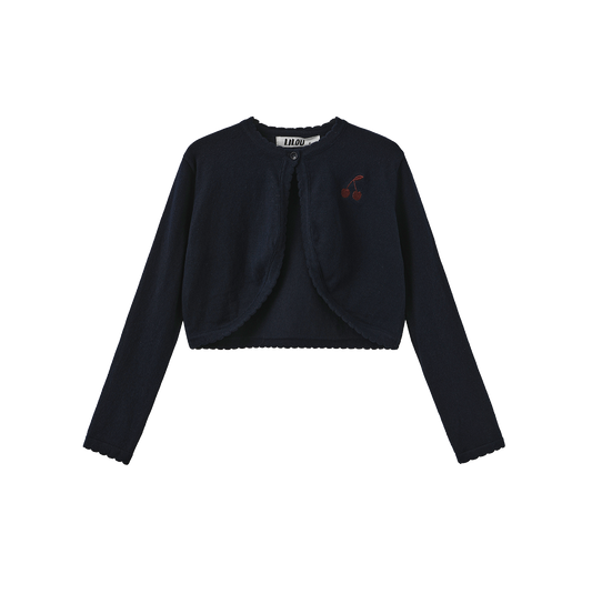 LILOU NAVY SCALLOP SHRUG/ROBE SET