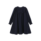 PAPILLON NAVY WOOL EMBROIDERED BIB DRESS