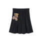 PHIL AND PHOEBE DENIM SHERPA BEAR PATCH SKIRT
