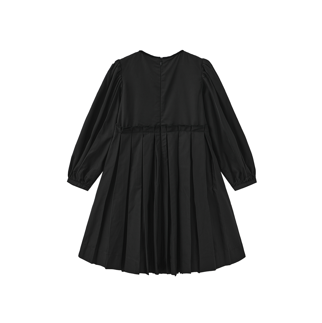LILOU BLACK GEM STONE TAFFETA DRESS