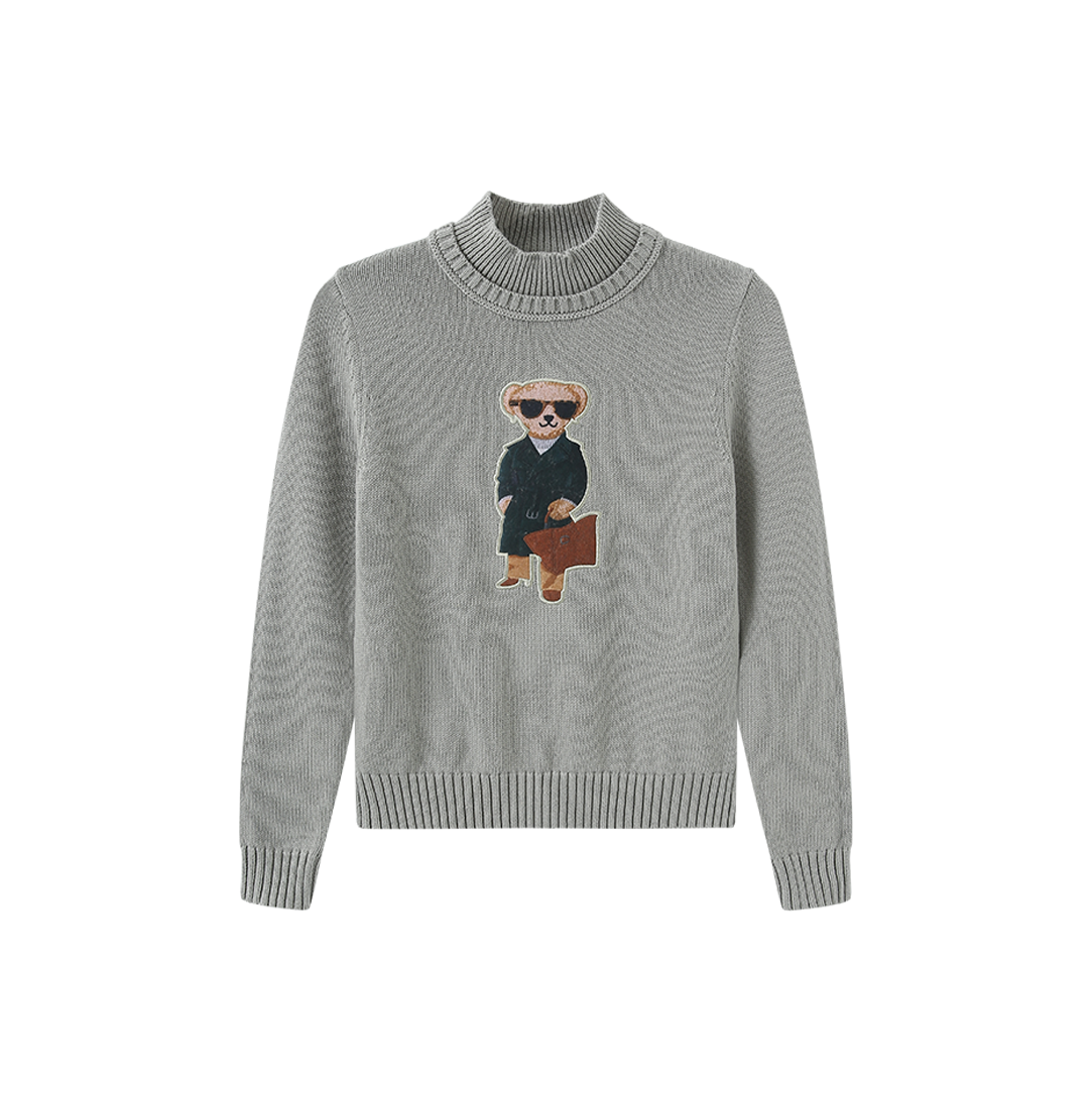 N+A GREY PATCH DETAIL SWEATER