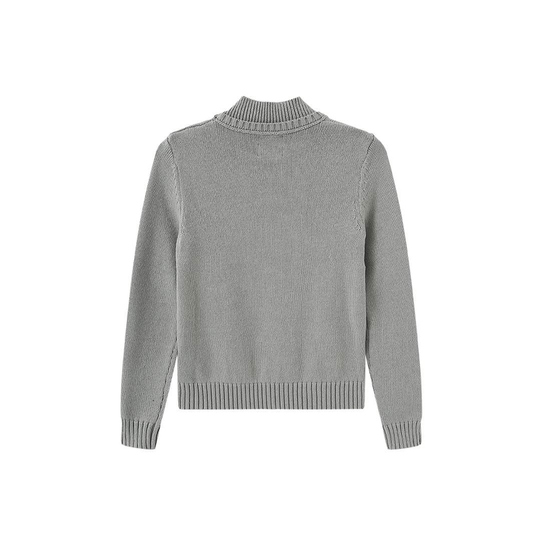 N+A GREY PATCH DETAIL SWEATER