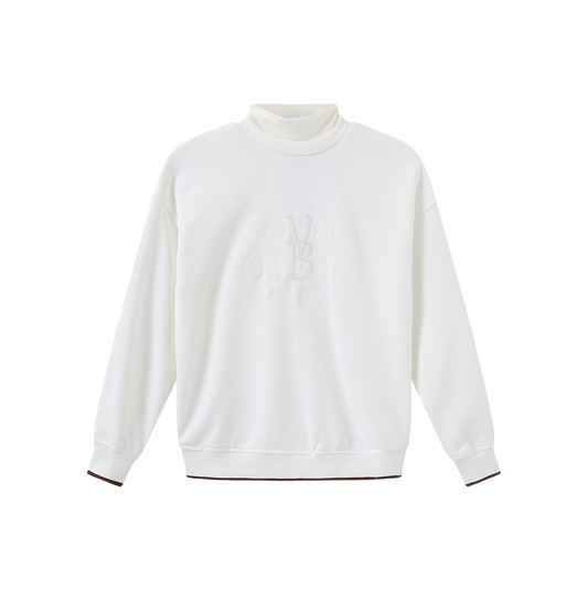 VIBE IVORY MOCK NECK SWEATSHIRT