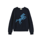 N+A NAVY HORSE KNIT SWEATER