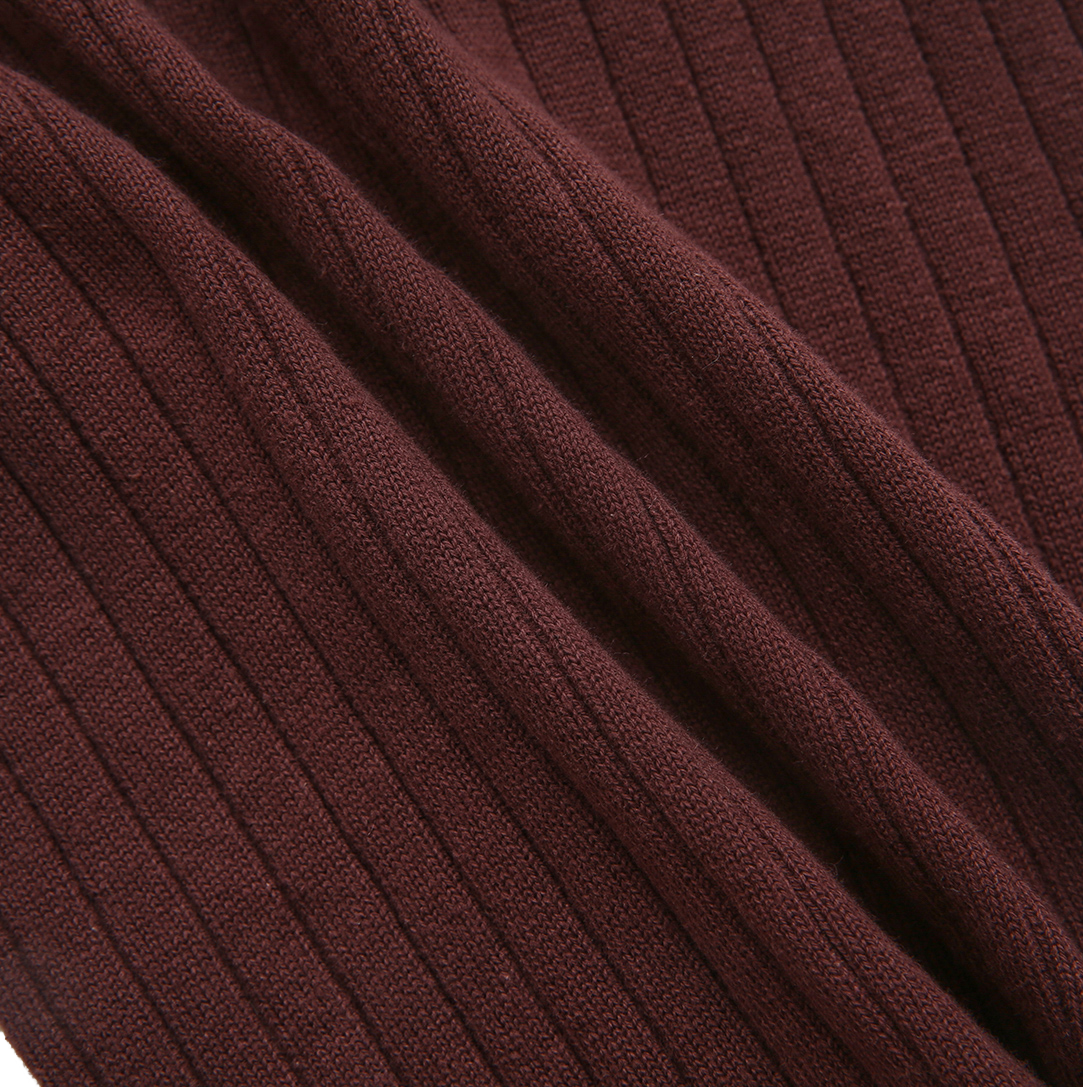 TUSTELLO WINE KNIT RIBBED TRIM VEST