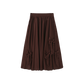 TUSTELLO WINE RIBBED TRIM MIDI SKIRT