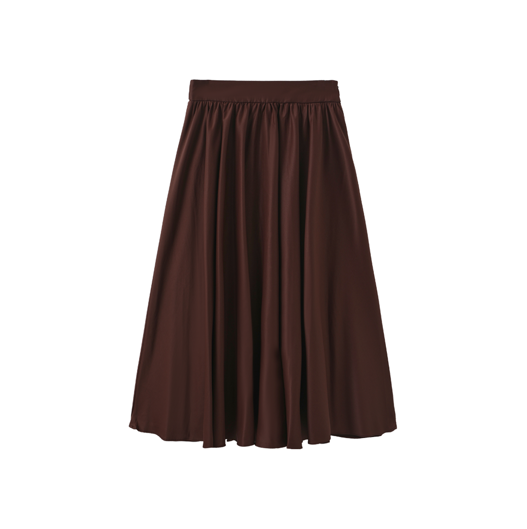 TUSTELLO WINE RIBBED TRIM MIDI SKIRT