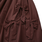 TUSTELLO WINE RIBBED TRIM MIDI SKIRT