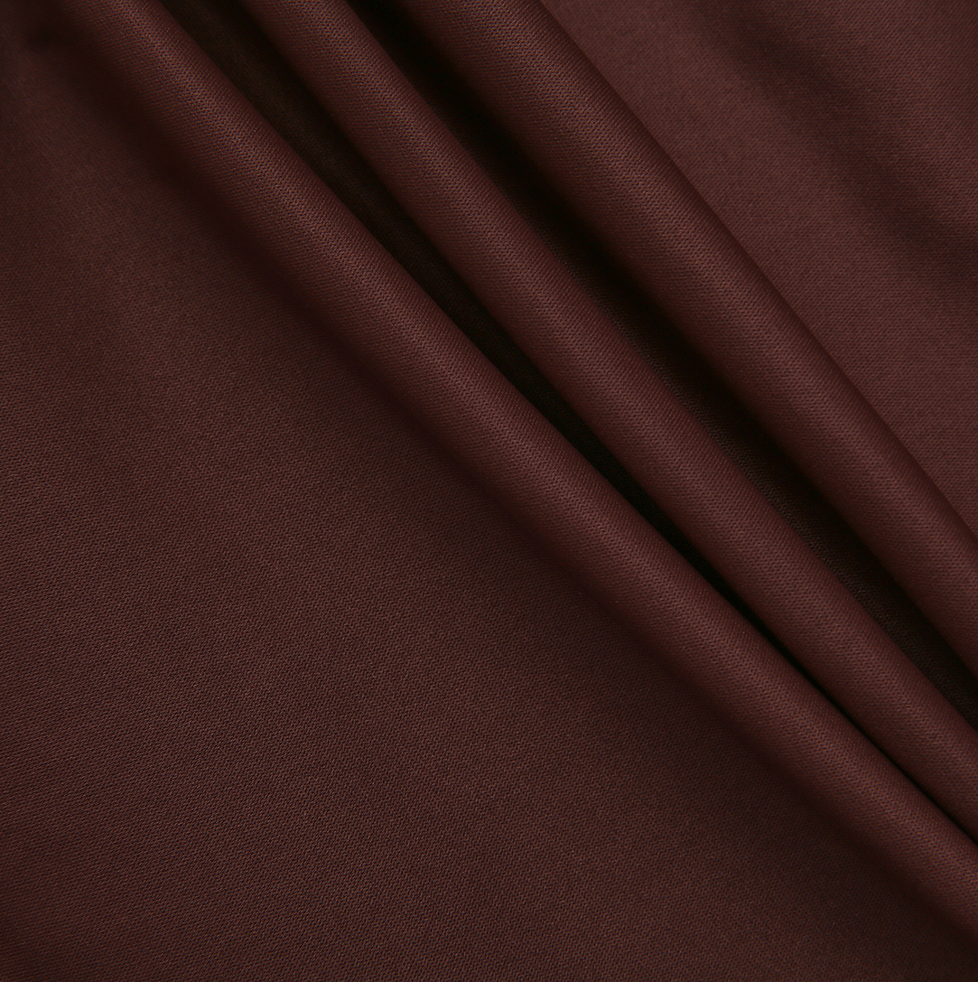 TUSTELLO WINE RIBBED TRIM MIDI SKIRT