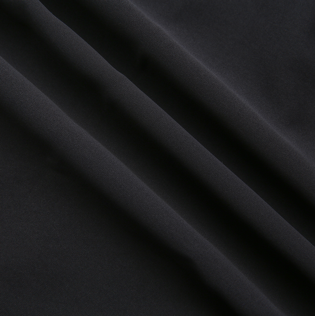 TUSTELLO BLACK RIBBED TRIM MIDI SKIRT