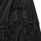 TUSTELLO BLACK RIBBED TRIM MIDI SKIRT