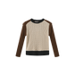 ONE CHILD CREAM COLOR BLOCK CABLE KNIT SWEATER SET