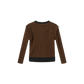 ONE CHILD CREAM COLOR BLOCK CABLE KNIT SWEATER