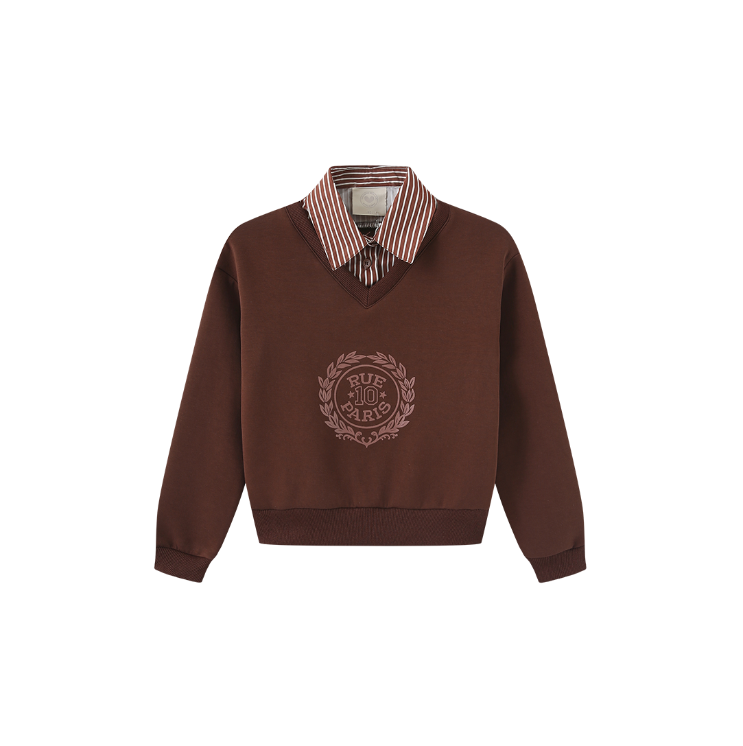 N+A BROWN COLLAR SWEATSHIRT