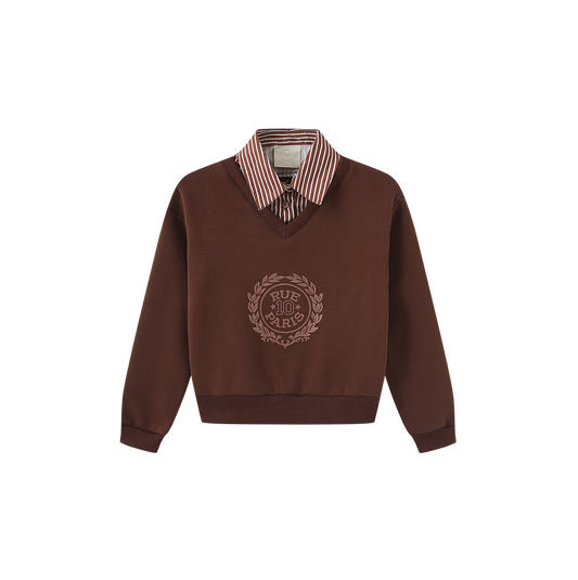 N+A BROWN COLLAR SWEATSHIRT