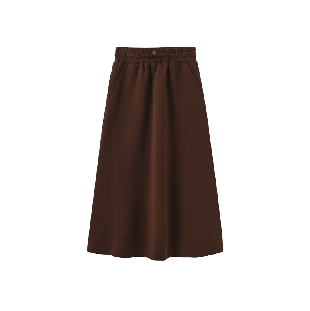 N+A BROWN SWEATSHIRT MIDI SKIRT