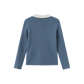 ONE CHILD BLUE KNIT RIBBED COLLAR SWEATER