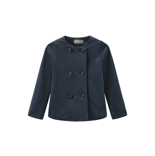 ONE CHILD DUSTY BLUE VELVET BLAZER