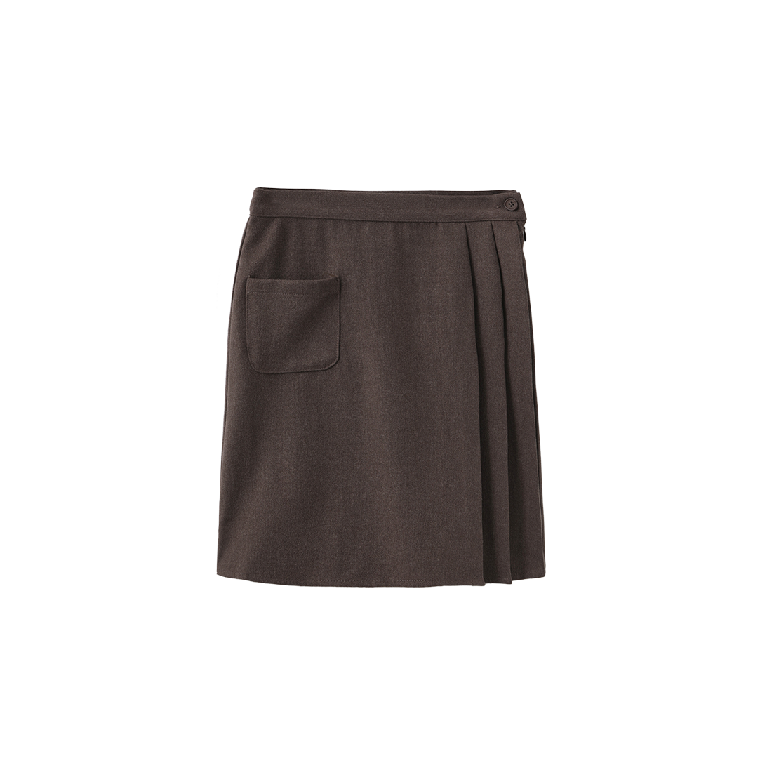 ONE CHILD BROWN WOOL SKIRT