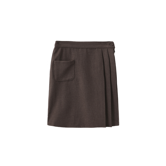 ONE CHILD BROWN WOOL SKIRT