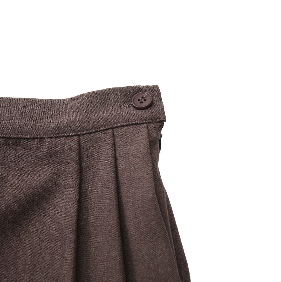 ONE CHILD BROWN WOOL SKIRT