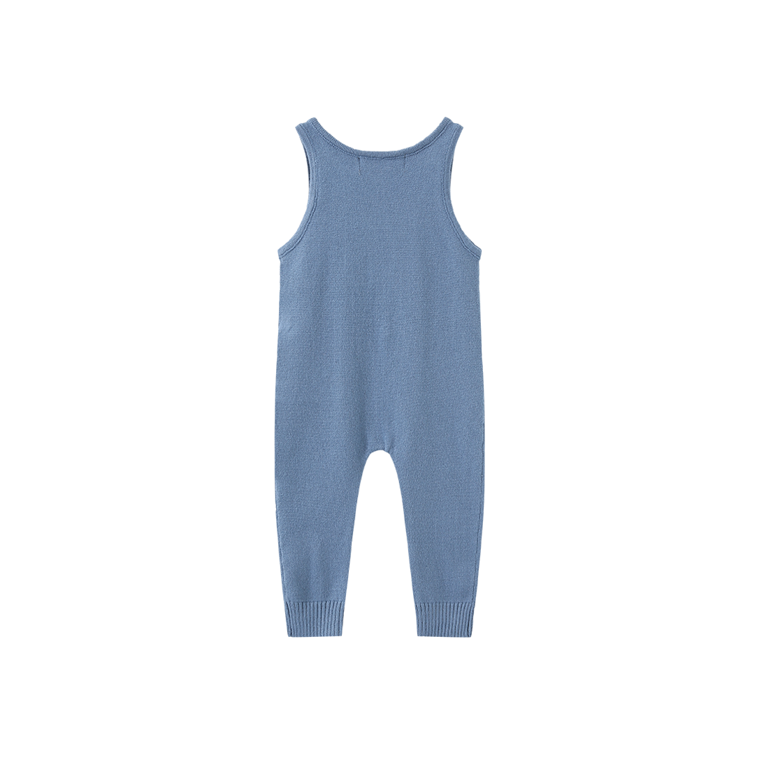 ONE CHILD LIGHT BLUE KNIT OVERALLS