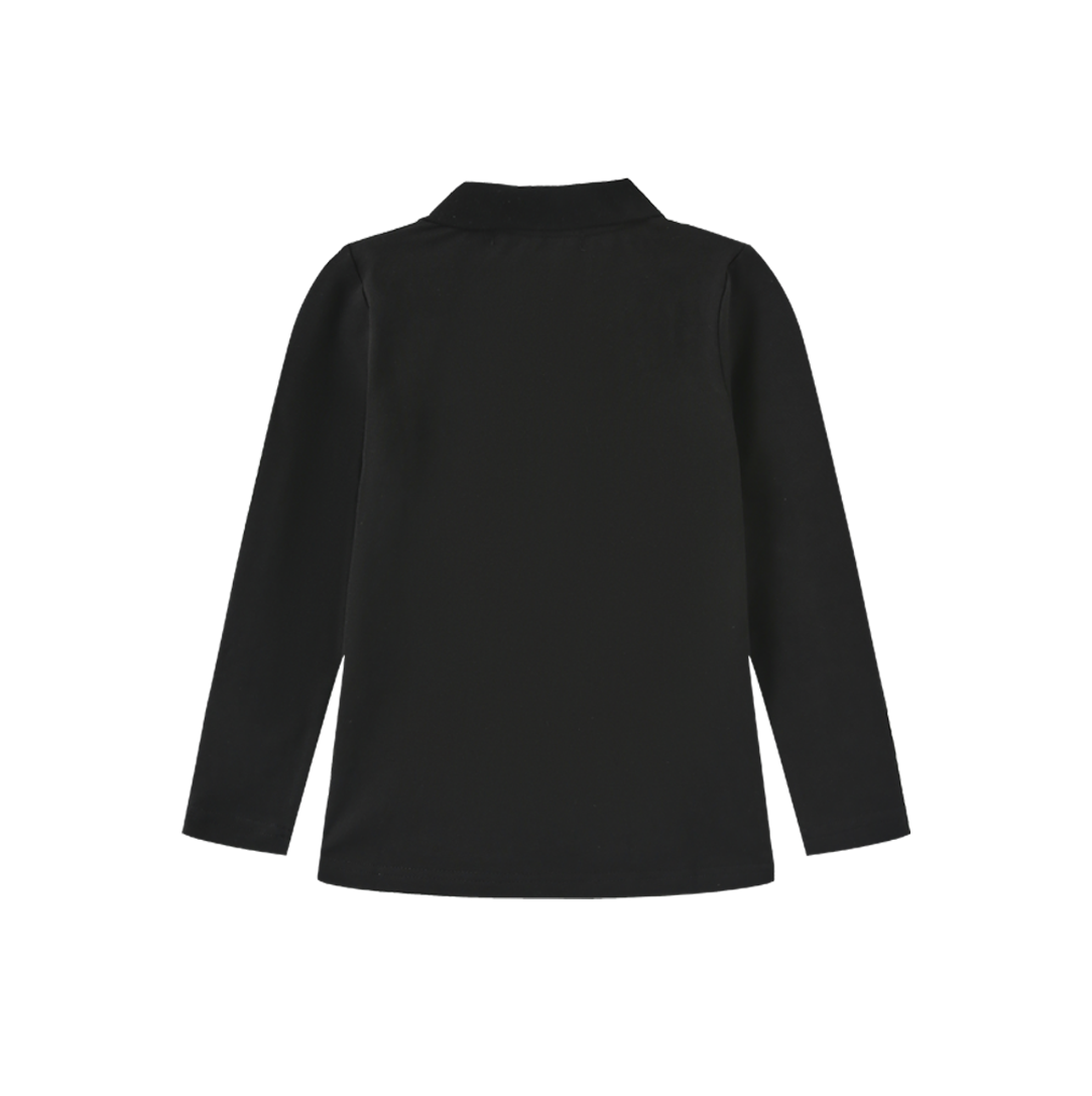 DUKE AND PORT BLACK STRIPE TRIM LOGO POLO