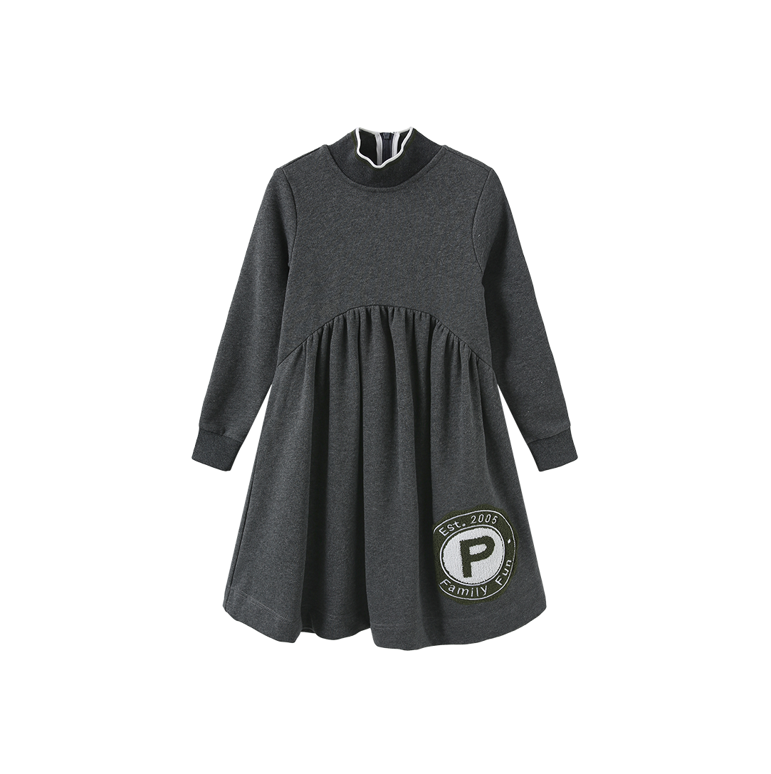 PHIL AND PHOEBE GREY CREST SWEATSHIRT DRESS