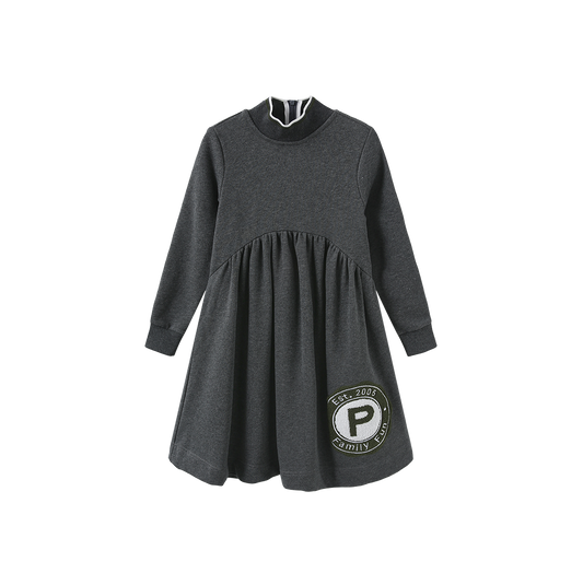 PHIL AND PHOEBE GREY CREST SWEATSHIRT DRESS