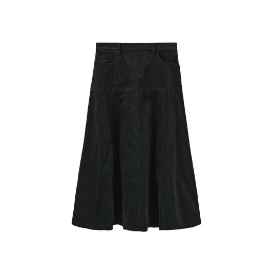 N+A GREEN RUSTIC DROP PANEL CORDUROY SKIRT