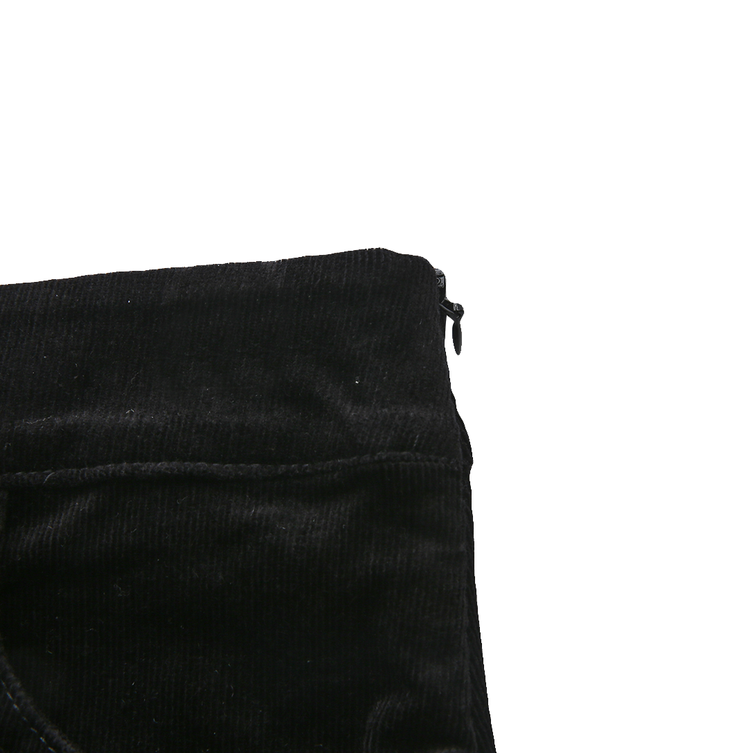 N+A BLACK RUSTIC DROP PANEL CORDUROY SKIRT
