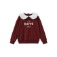 HELLO YELLOW BURGUNDY OVERSIZED PETER PAN COLLAR SWEATSHIRT