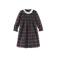 ONE CHILD RED PLAID SMOCK RUFFLE COLLAR DRESS