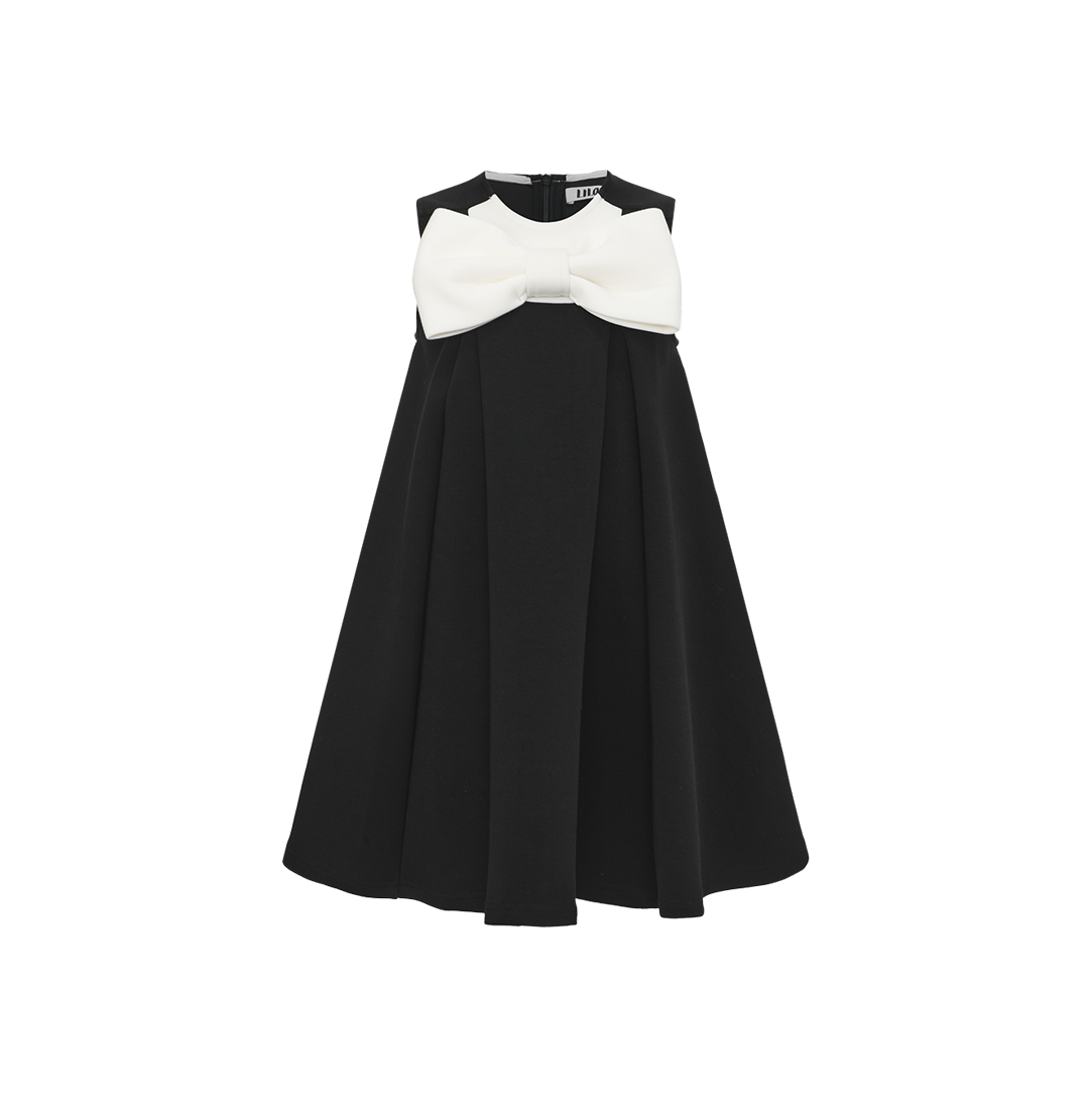 LILOU BLACK SCUBA OVERSIZE BOW JUMPER