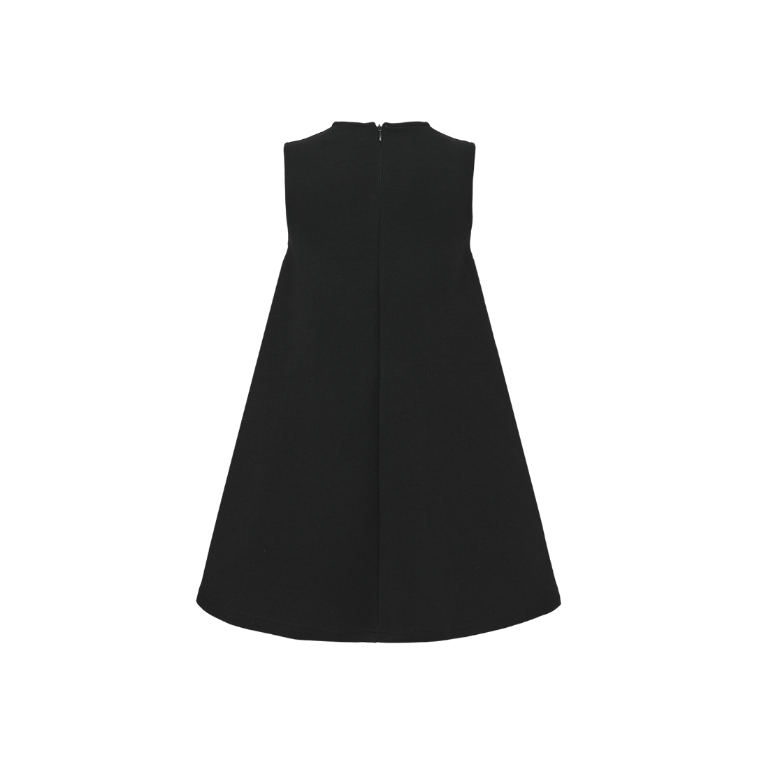 LILOU BLACK SCUBA OVERSIZE BOW JUMPER