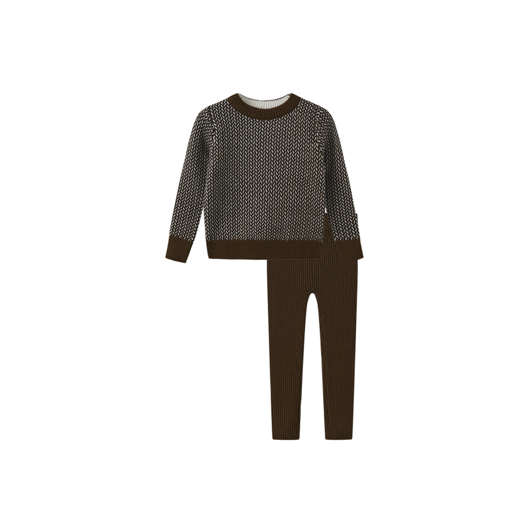 ONE CHILD OLIVE GREEN TEXTUR KNIT SWEATER SET