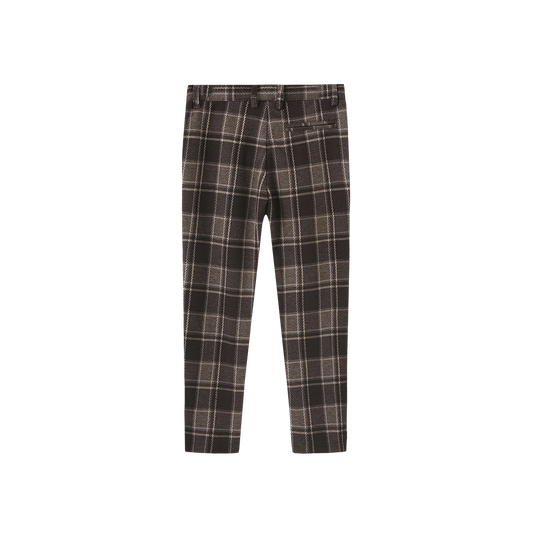 HARPER JAMES BROWN PLAID WOOL PANTS